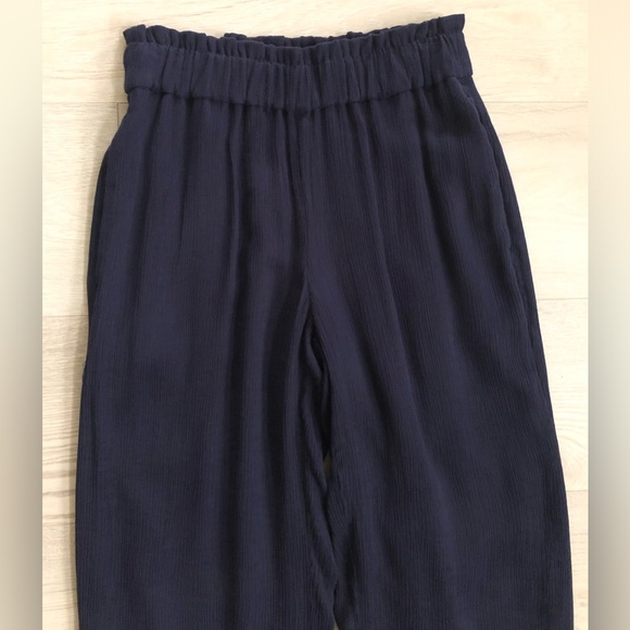 J. Crew Point Sur Navy Viscose Paperback Waist Crop Pocket Pants - Picture 5 of 16